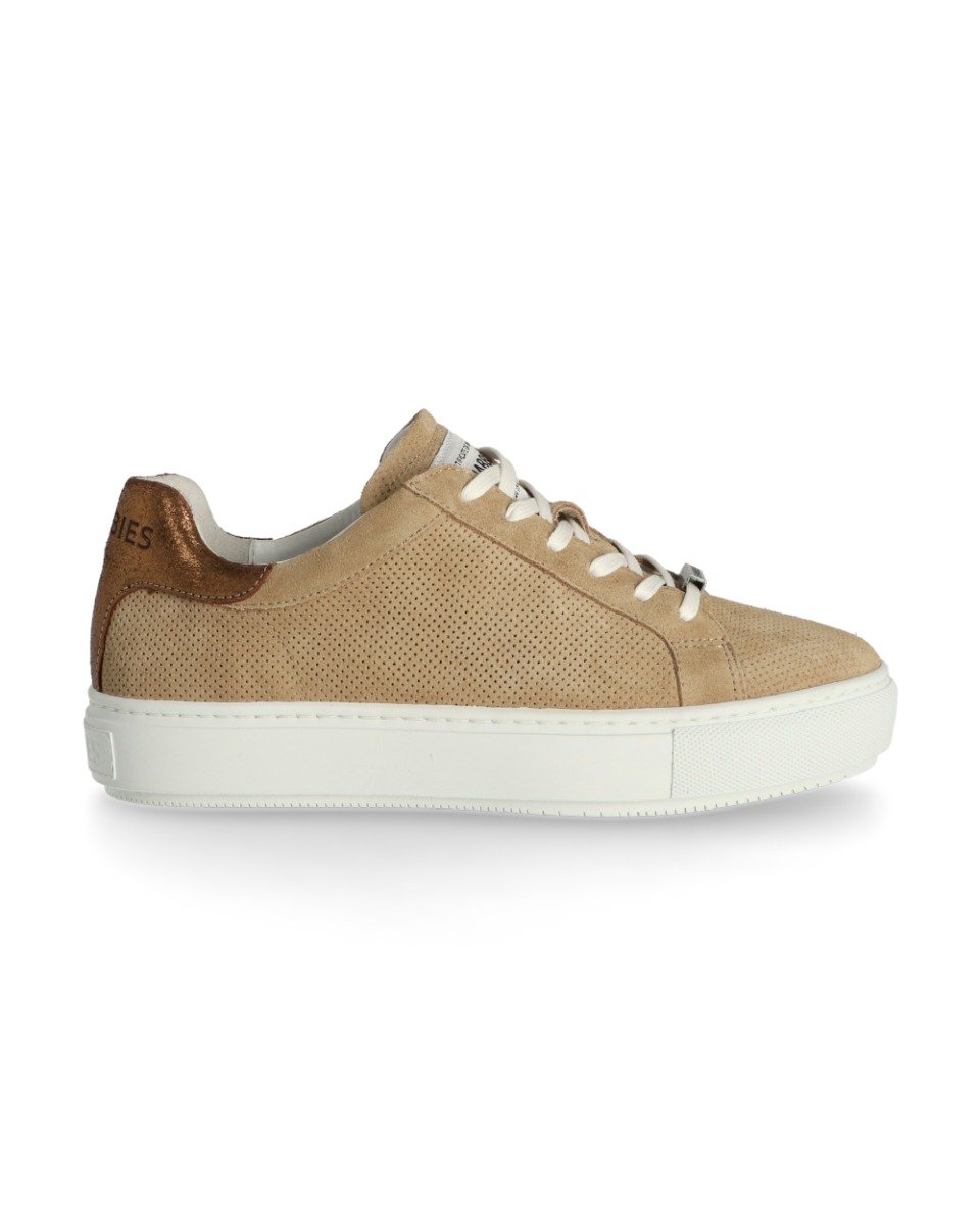 perforated suede sneakers