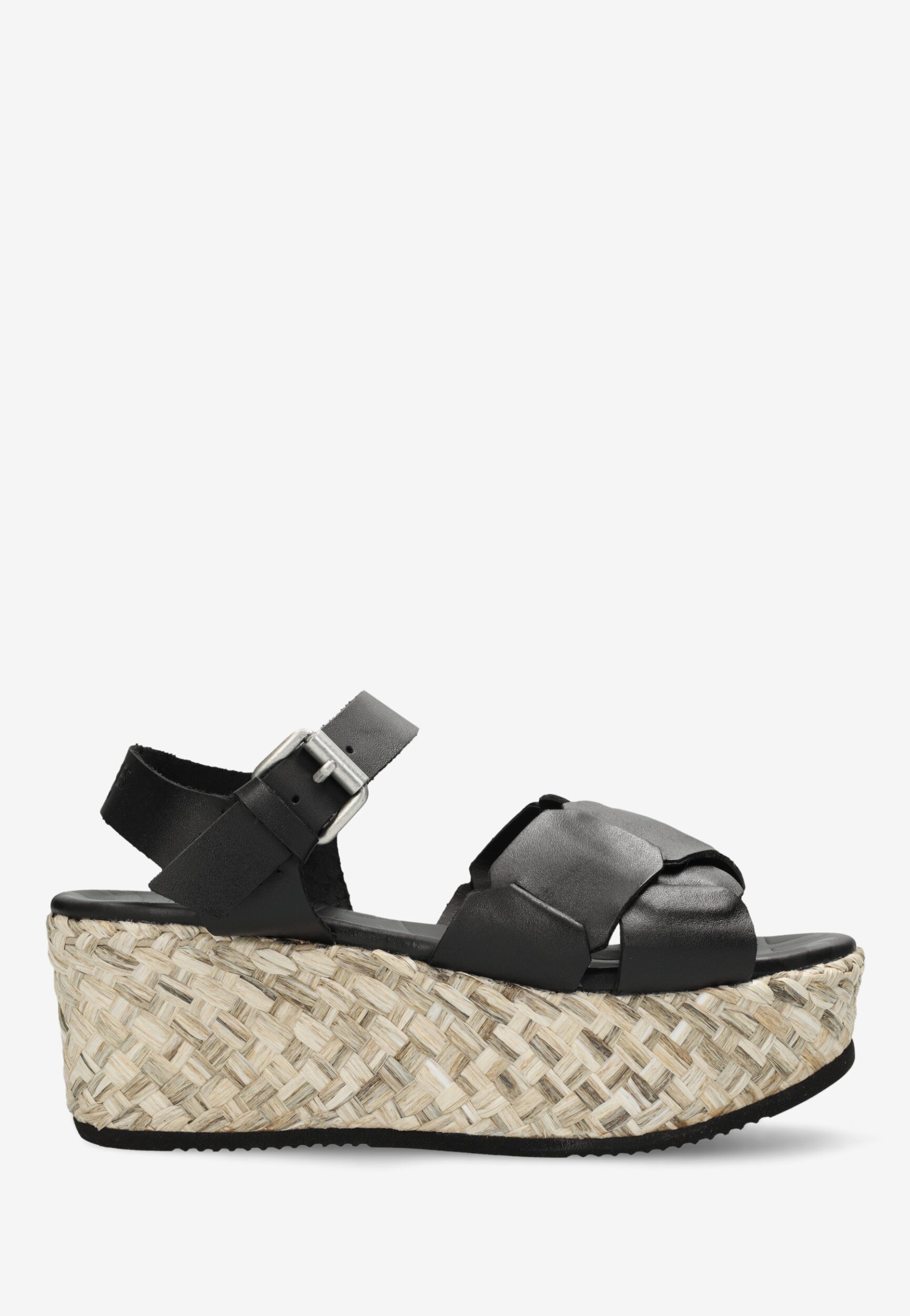 Truffle Collection Wide Fit flatform toe thong sandals in black