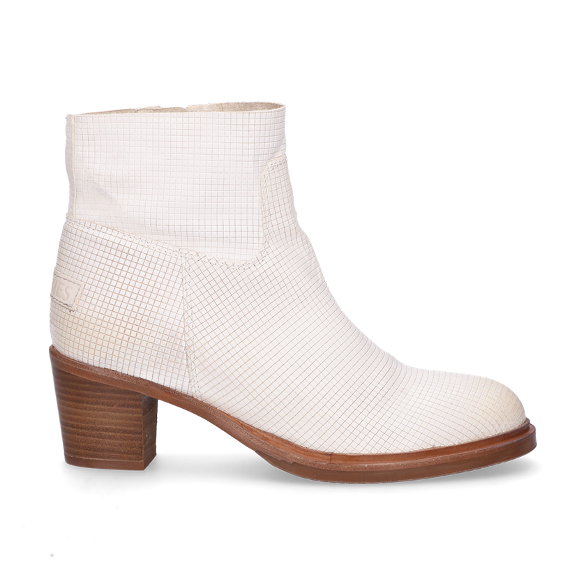 white boots wooden heel